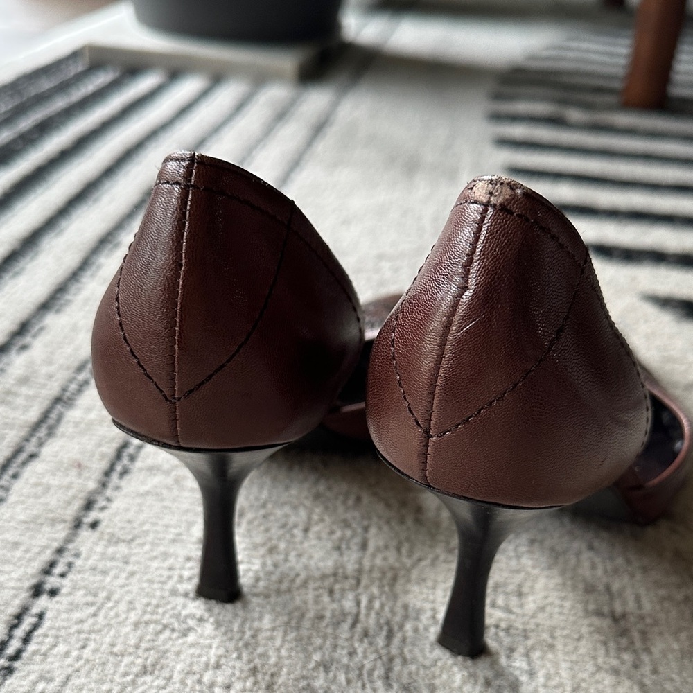 Aldo Dark Brown Cutout Heels - Picture 5 of 9